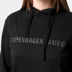 Sort bambus hoodie med logo