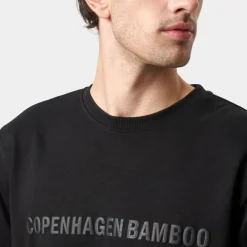 Sort bambus joggingsæt med logo