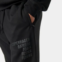 Sort bambus sweatpants med logo