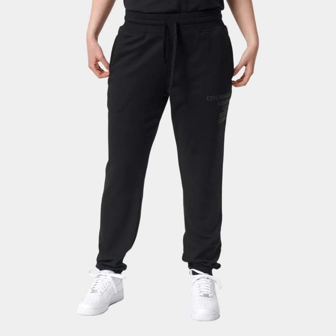 Sort bambus sweatpants med logo