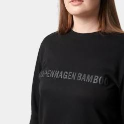 Sort bambus sweatshirt med logo