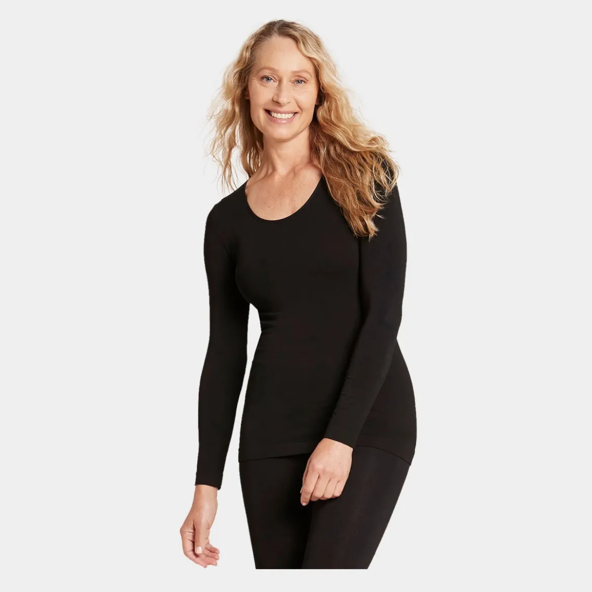Sort langærmet bambus T-shirt