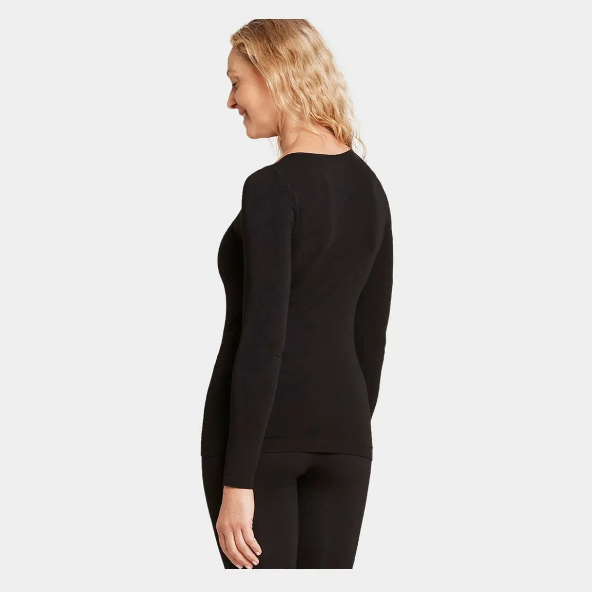 Sort langærmet bambus T-shirt