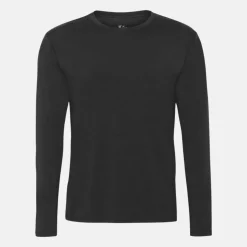 Sort langærmet bambus T-shirt