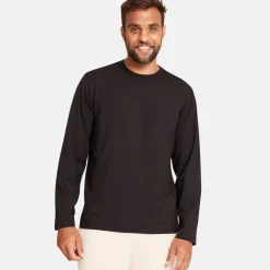 Sort langærmet bambus T-shirt