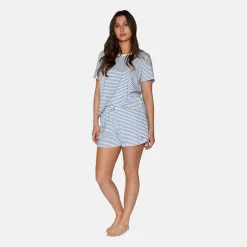 Stribet bambus natshorts